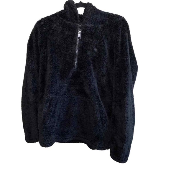 PINK Victoria's Secret Black Fleece Jacket - Picture 1 of 1